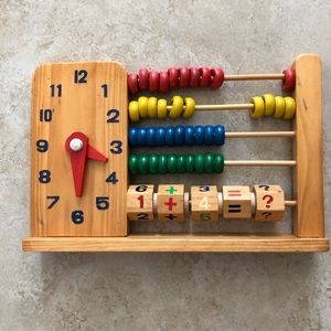 FINAL MARKDOWN Vintage Abacus With Clock Hands and Simple Math